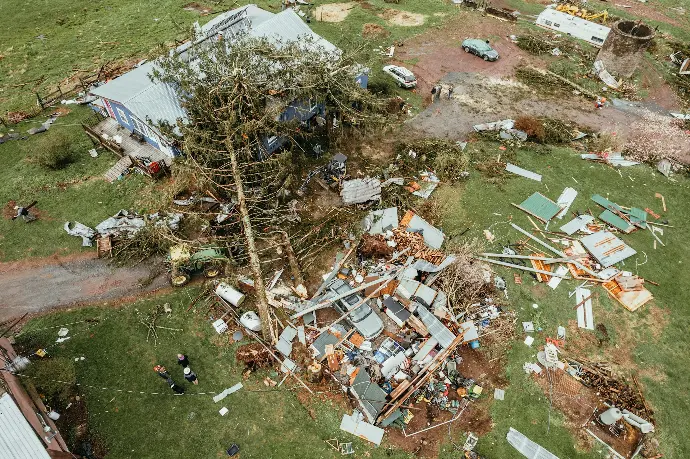 a house that has been destroyed by a tornado